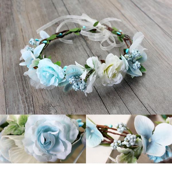 

women wedding flower headband wreath hairband girl headwear party flower hair accessories flower crown garland h qylfge
