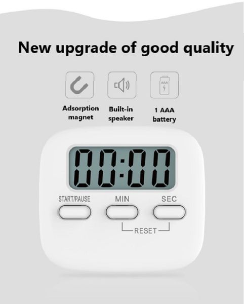 

new adsorption hanging multifunctional reminder student timer kitchen baking countdown timer discount fashion timer