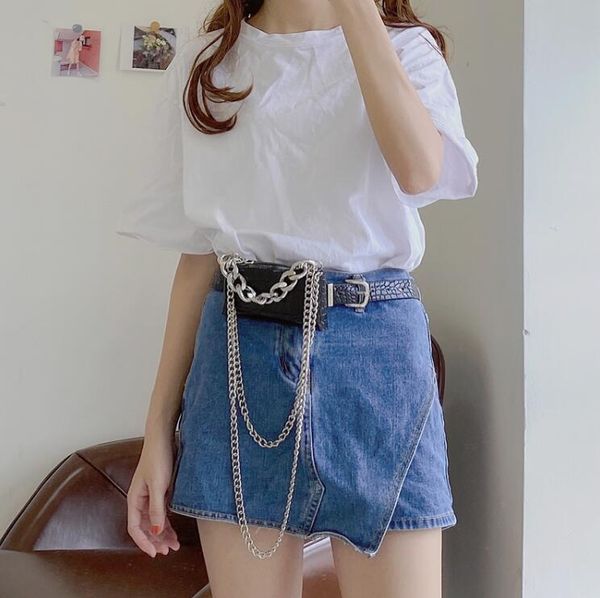 

mini woman thick chain waist bag fashion lady crossbody small chest bag girls mini shoulder bags