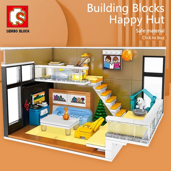 

sembo block friends for girl figures friendship house nordic living room bedroom building blocks friends house bricks kids toys 1008