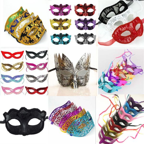 Donne Uomini Maschere in maschera Carnevale Festa veneziana Mezza faccia Ball Eye Wear Decorazione del partito Maschere di Natale di Halloween Y200103
