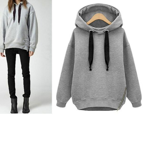 

sweatshirts women white women's gown with a hood hoodies ladies long sleeve casual hooded pullover clothes sweatshirt, Black