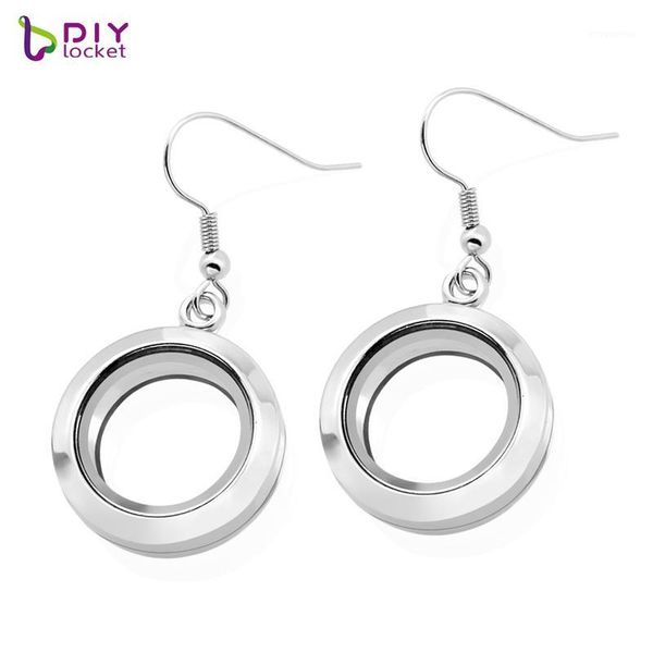 

1 pair 20mm round crystal glass floating locket ring fit floating charms for women lsfl017-0521, Silver