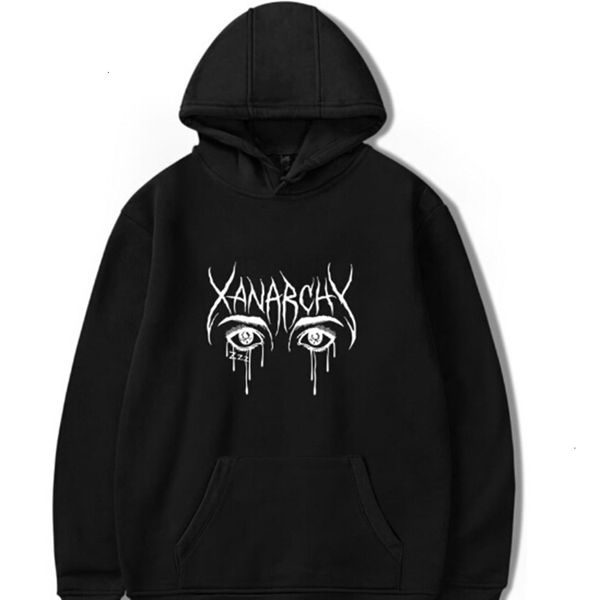 

lil xan xanarchy mens high street fashion sweatshirt lovers print long sleeved hoodie women clothes pollover hooded hoodies, Black