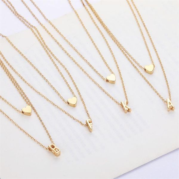 

daxi initial letter necklace for women chains heart pendant intials necklace gold chain layered necklaces boho jewelry, Silver