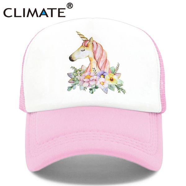 

climate unicorn cap for girls unicorn trucker cap hat hip hop pink rose caps colorful mesh baseball cap hat for women girl youthq1228, Blue;gray