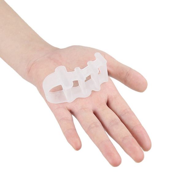 

10pairs/lot wholesale silicone toe separator thumb hallux valgus orthosis four-holes toe divider corrector feet care tools