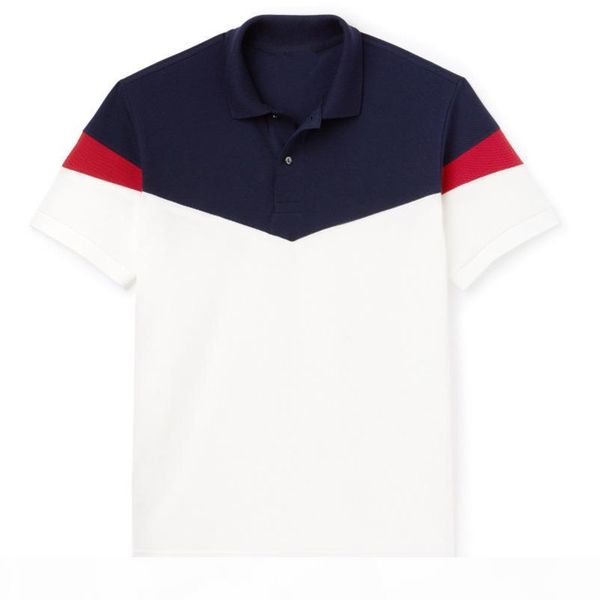 

polo crocodile shirts version fashion france style regular fit color block 4 colors, White;black