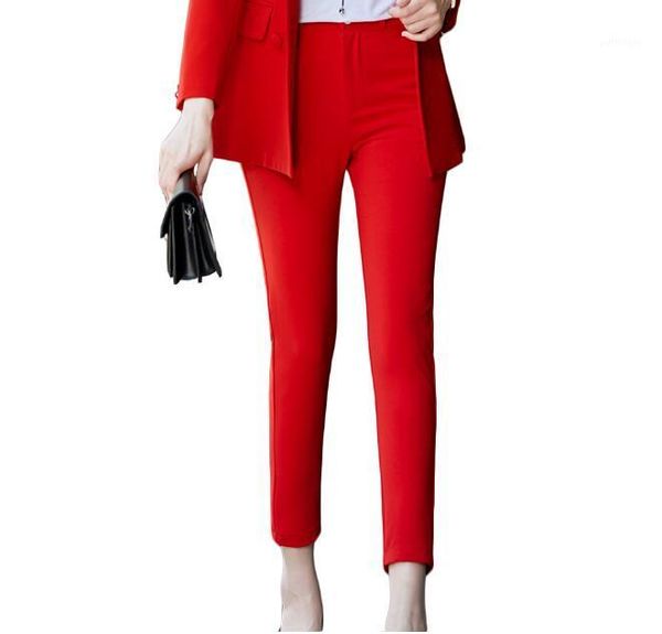 

new casual ankle-length pants for women straight trousers mid waist slim trousers red blue black pink wear1, Black;white