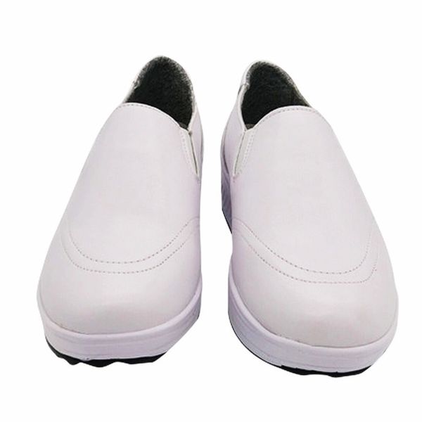 

lin king swing breathable pu leather flat women platform white soft nurse woman work cut-out spring shoes y200424, Black