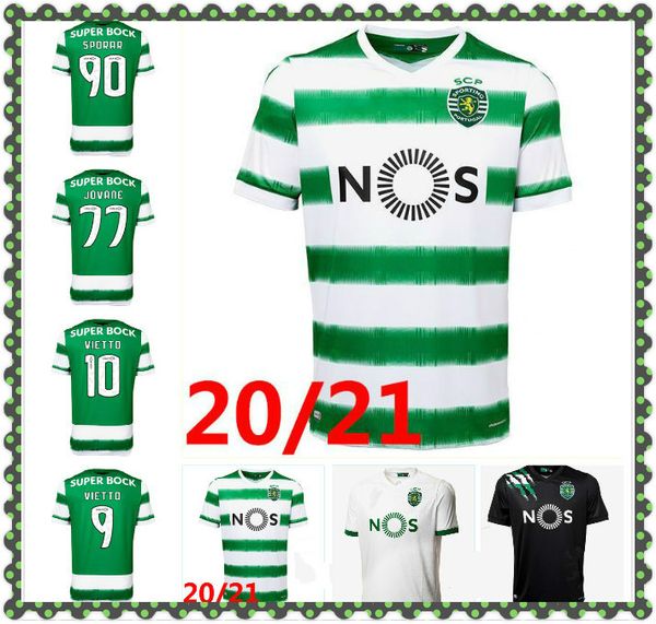 

20 21 sporting cp soccer jerseys phellype 2020 2021 sporting lisbon vietto football shirt coates acuna sporar jovane men kids kit uniform, Black