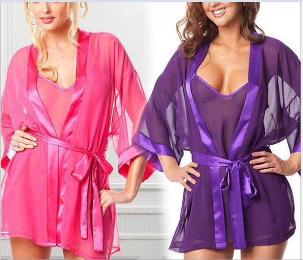 

новая внешняя торговля большой летней перспективе сетки бытовой сексуальный ночной рубашке халат сексуальное женское белье оптом два комплек, Red;black