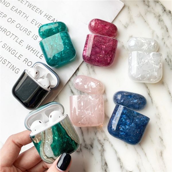 

marble for luxury caja de airpods cases bluetooth earphone cute silicone for airpod case headphone charging bag for airpods 2 case