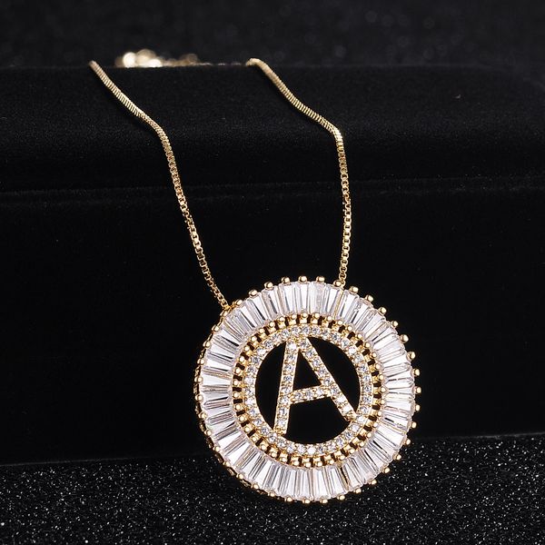 

anfasni fashionable clear cz 26 word english letter necklaces & pendants for women alphabet jewelry colar feminia s030110, Silver