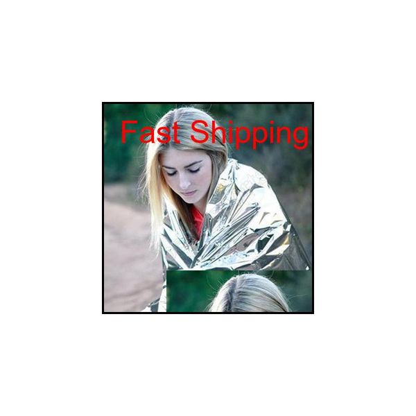 

210*130cm silver waterproof emergency survival foil thermal first aid rescue life-saving blanket military blanket k qylnld fivegarden