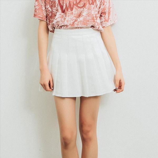 

womens fashion high waist pleated mini skirt slim waist casual tennis skirt 25 drop shipping, Black