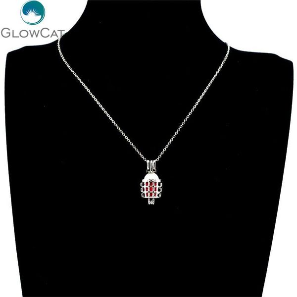 

k638 silver box pearl клетка locket эфирные масла диффузор ожерелье 18" k638 silver factory цены bigger bbyuut bdehome, Black