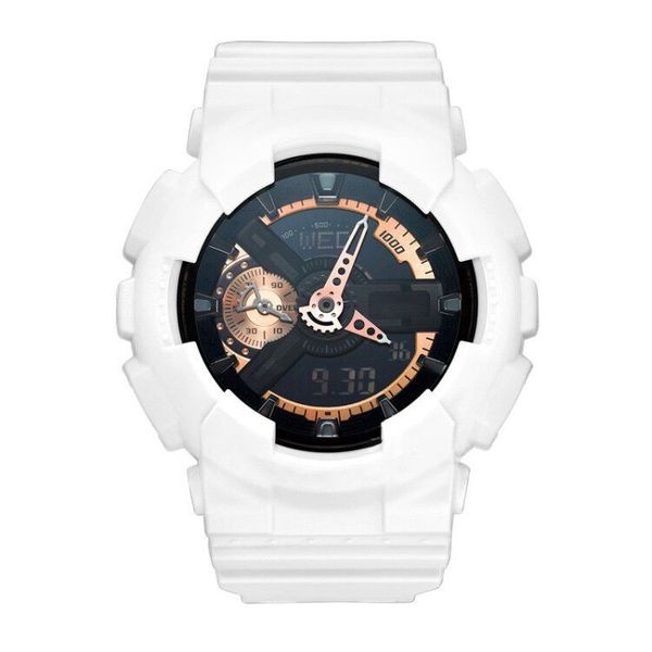 

2020-new style men's new watch men's outdoor watch sports absorption men's led digital quartz clock gift boy 100 oak watch, Slivery;brown