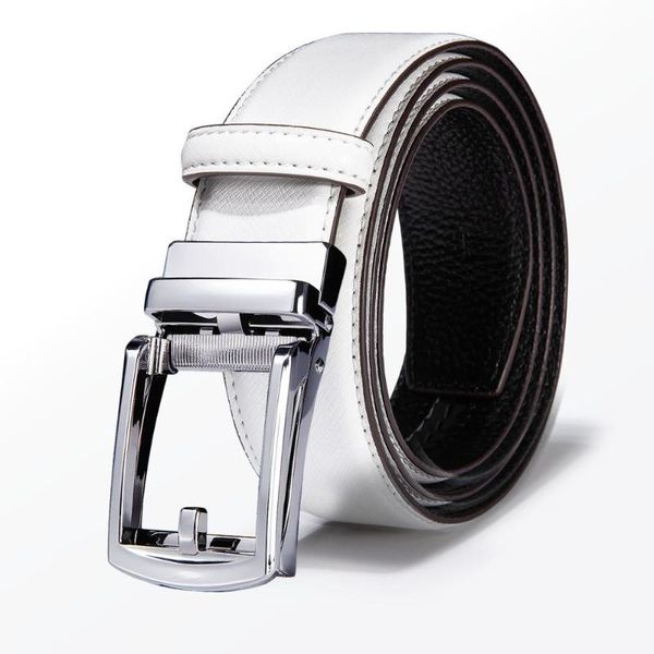 

white men leather belt new male designer black automatic buckle cowhide leather men belt luxury for barry.wang gp-2123, Black;brown