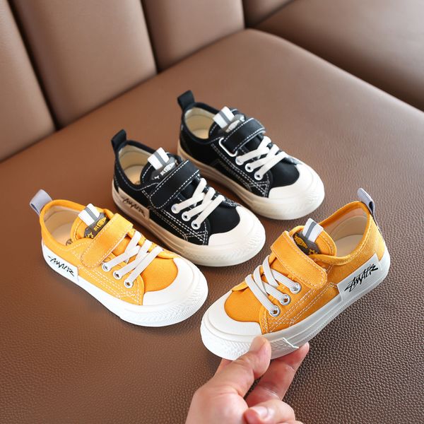 

autumn children's casual canvas shoes students soft bottom low-sneakers children's shoes kid shoes children boys t200709, Black;red