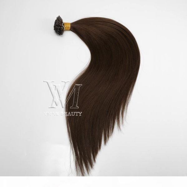 

double drawn 0.5g*200stand 100g blondebrowneuropean u-tip human pre-bonded virgin remy human straight keratin hair extensions, Black