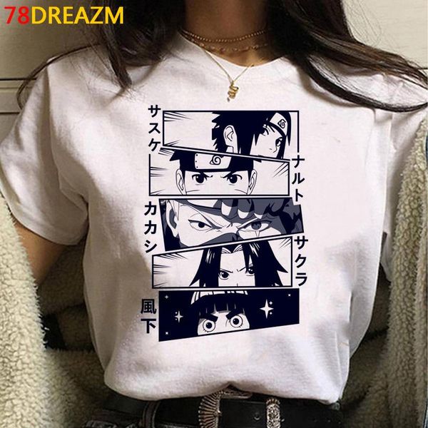 

naruto akatsuki itachi clothes female grunge couple clothes graphic tees women streetwear tumblr t shirt aesthetic, White