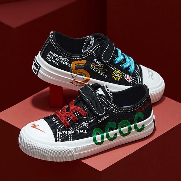 

children canvas shoes girls casual zapatos princess sneakers breathable toddler baby sports shoes running kids for girl, Black