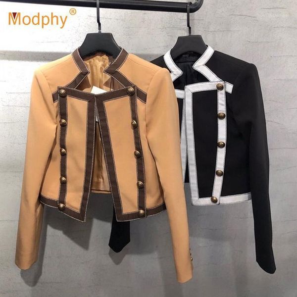 

autumn jacket women coat jacket long sleeve cardigan stitching fashion short coat thin female outwear 20201, Black;brown