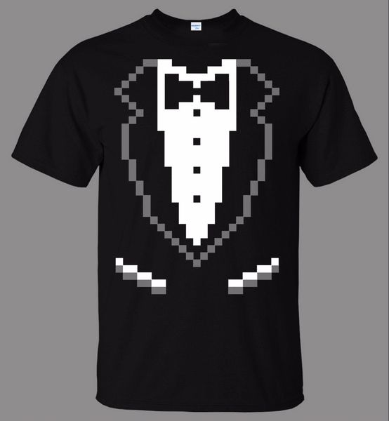 

new short sleeve men crazy t shirts 8-bit tuxedo t-shirt - direct from funny tee shirts for men sport hooded sweatshirt hoodie