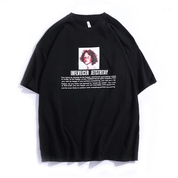 

beauty printed t-shirts men and woman summer cotton street shirt tees mens hip hop plus size t-shirt fashion short sleeve1, White;black