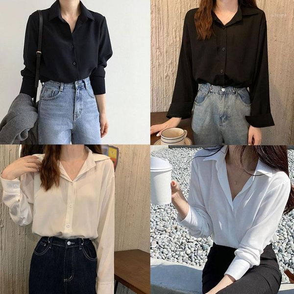 

spring new temperament loose and thin bottoming all-match shirt1, White