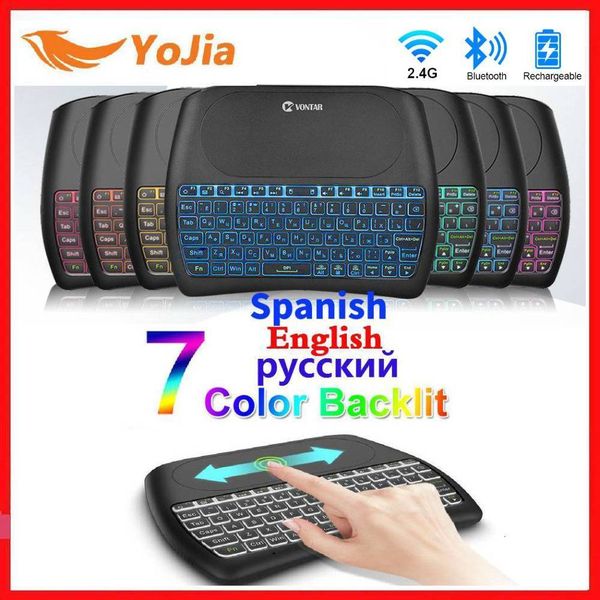 

bluetooth backlight 2.4g wireless mini keyboard air mouse russian keyboard