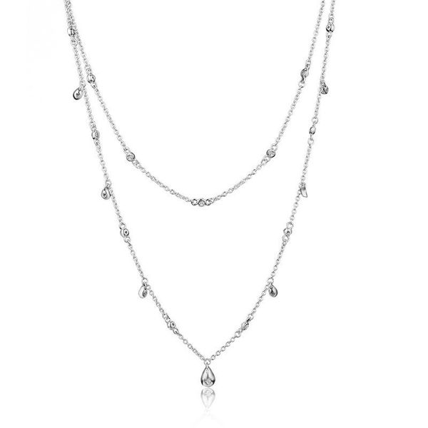 

chandelier droplets necklaces for women double layers fashion choker women necklaces 925 sterling silver statement new