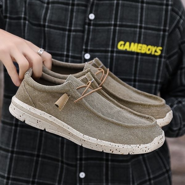 

new spring summer vulcanized comfortable breathable canvas flat soft men's shoes big size 48 y200801, Black