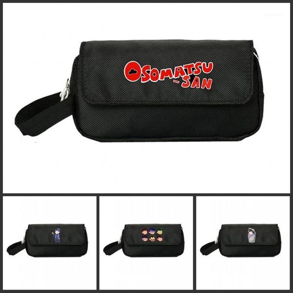 

Osomatsu-san Pencill Case Women Cosmetic Cases Makeup Bag Child Girls student Double Zipper pecill Bag Handbag Purse NEW1