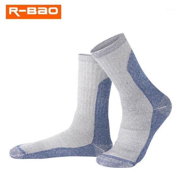 

sports socks r-bao merino wool outdoor skiing hiking terry thicken keep warm for winter rb33081, Black