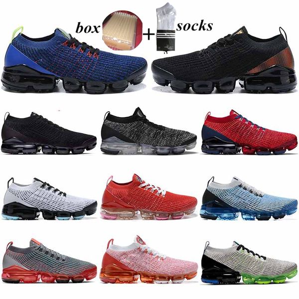 

with box fashion fly 3.0 running shoes triple black deep royal volt vivid purple outdoor mesh sport sneakers women mens trainers 36-45