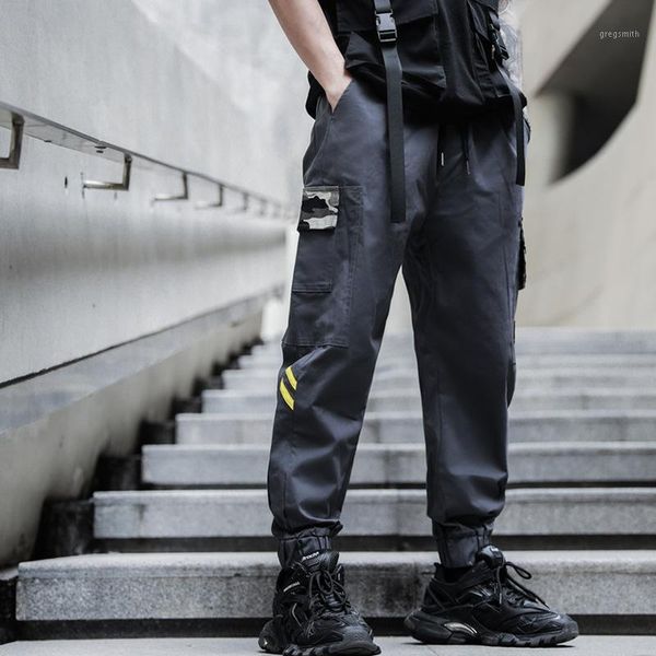 

aprilmomo 2020 spring and summer street clothing hip-hop khaki harem pants men's loose pocket casual slim jogging pants1, Black