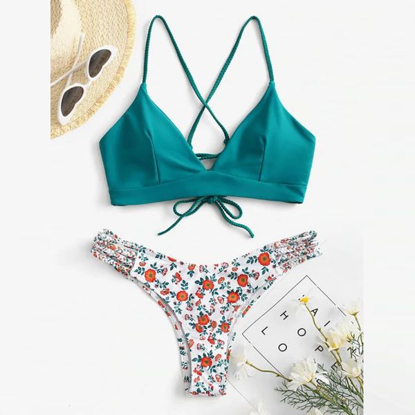 

women's bikini print set swimsuit two piece filled bra swimwear beachwear swimming suit for women traje de baño mujer #sw, White;black