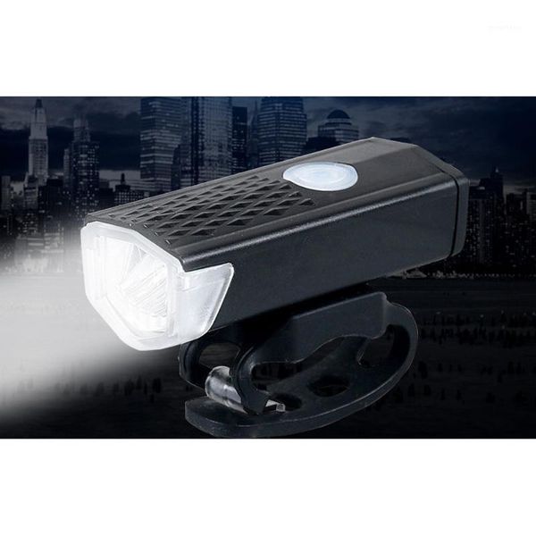 

2255led bicycle light rechargeable usb headlight tail light white black mountain bike front1