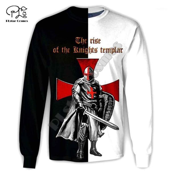 

mens women knights templar printing 3d sweatshirt hoodie funny soldier zipper jacket streetwear casual tracksuit pullover1, Black