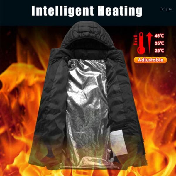 

electric heated jackets vest down cotton outdoor coat usb electric heating hooded winter thermal warmer jackets winter outdoor1, Blue;black
