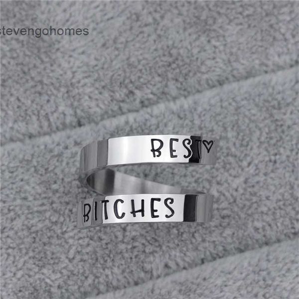 

bitches selling fashion open with double titanium ring, Silver