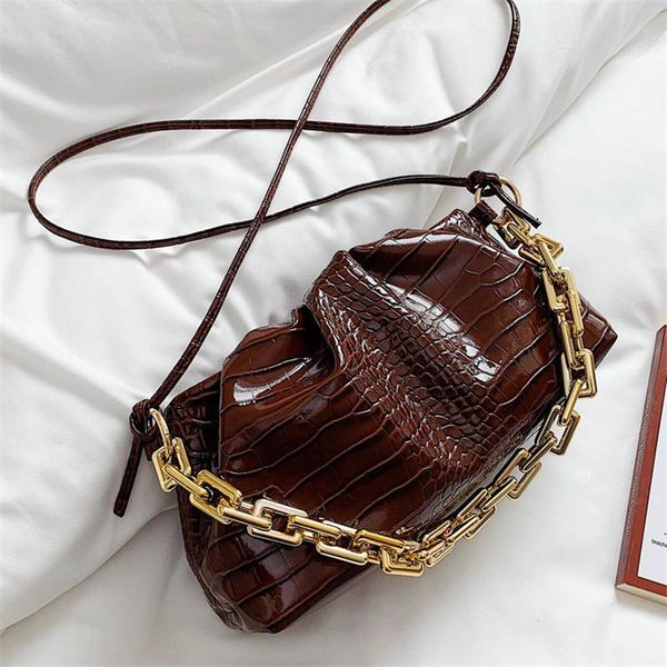 

высокое качество золота цепи женщин crossbody сумки 2020 новая мода облако сумки дамы плеча сумки женские кошельки