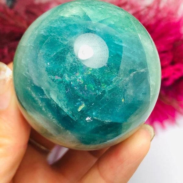 

decorative objects & figurines large size high polished green fluorite quartz sphere crystal gemstone ball healing