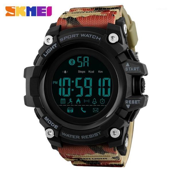 

wristwatches 2021 skmei smart mens watch brand sport pedometer calories digital watches waterproof bluetooth electronic male clock1, Slivery;brown