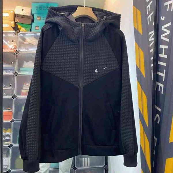

designer luxury nk classic hoodie fashion tech fleece autumn hooded coat men's jacket young leisure warm m-4xl, Black