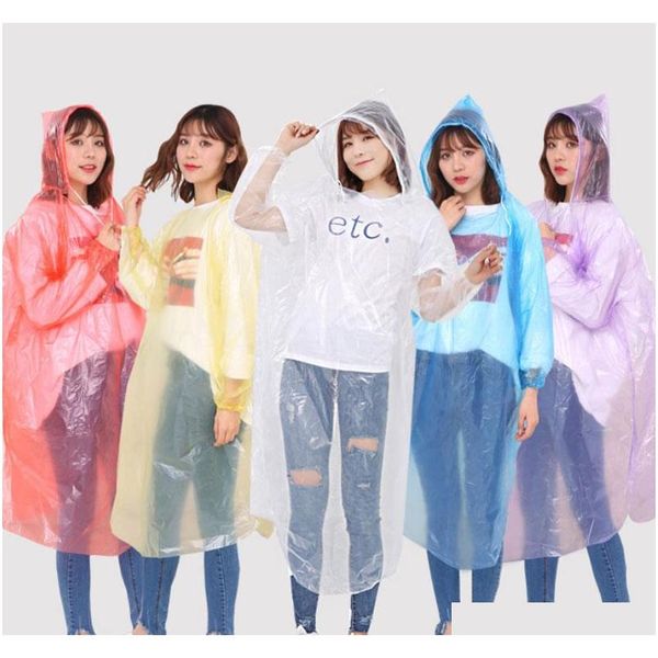 

thicken disposable raincoat children emergency waterproof hood poncho travel camping must rain coat one-time emergency vzeag