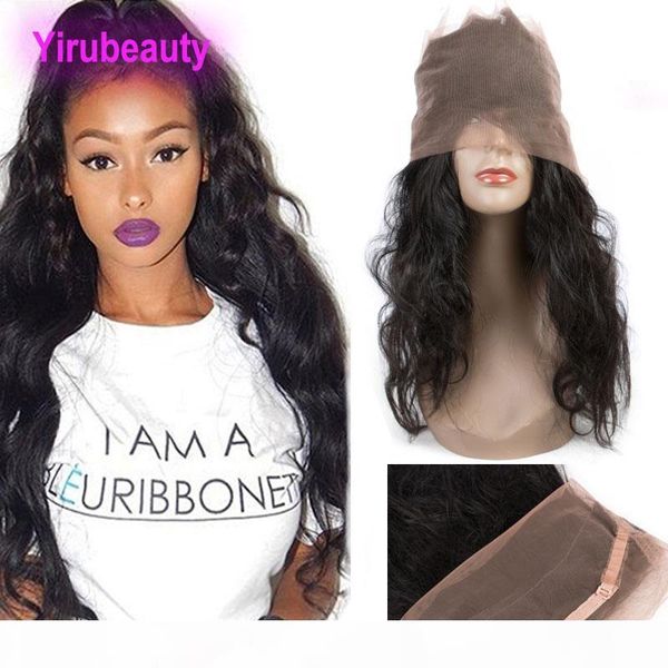 

завивка индийский девы человеческого тела 360 кружева фронтальная с ребенком волос pre щипковых 360 lace фронтальная закрытие natural color, Black;brown