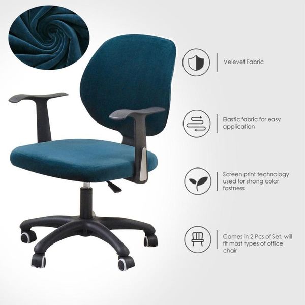 

chair covers velevet cover for office computer game armhair slipcover elastic cadeiras de escritÃ³rio 2pcs of set